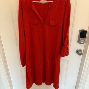 NWT Calvin Klein Orange Linen Dress